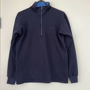 Patagonia | Vintage Quarter Zip Mock Neck Capilene Navy Blue Fleece Size M